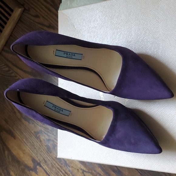 NWT Authentic Prada Suede Purple Platform Heels - Picture 3 of 7